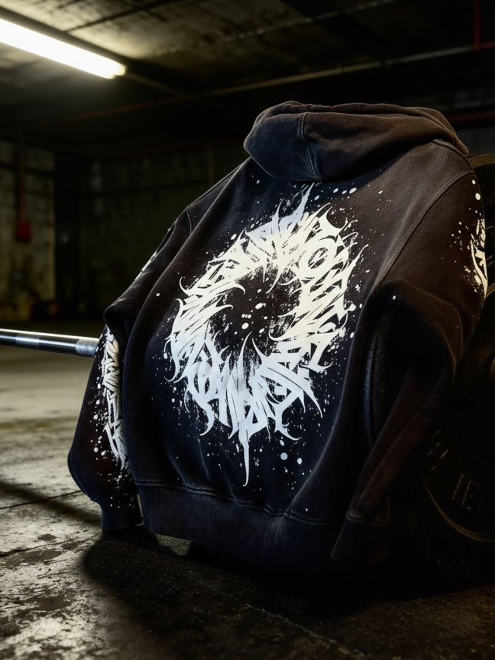 YoungLA ‘Cyclone’ Black Hoodie with Bold White Circular Graphic